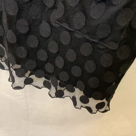 Enfocus Studio Black Sheer Circle Pattern Short Sleeve Mini Shift Dress Size 8 - Picture 6 of 14